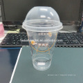 Tasse jetable en plastique claire claire du plastique 12oz de vente chaude avec le couvercle en plastique
